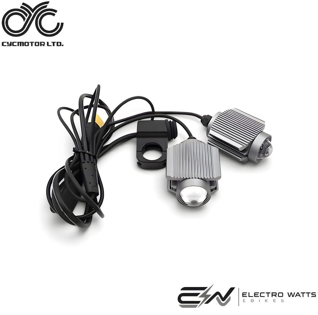 CYC eBike Headlight for Mid-Drive eBike Kits – High & Low Beam, XT-90 Connector, Waterproof, Universal CYC Compatibility